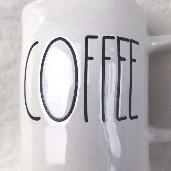Magenta Rae Dunn LL White COFFEE Mug with black script - Picture 2 of 9
